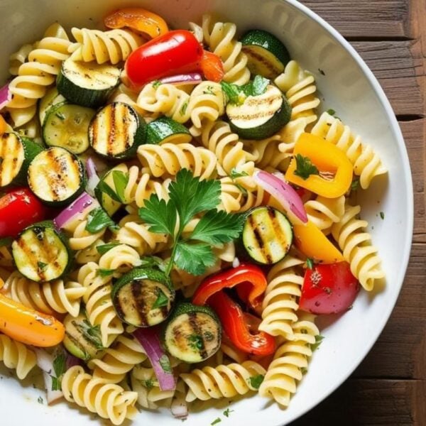 Salade de pâtes froides et légumes grillés - Farciennes.