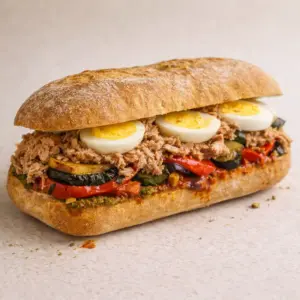 Le tunisien : thon, harissa, légumes grillés, œufs durs